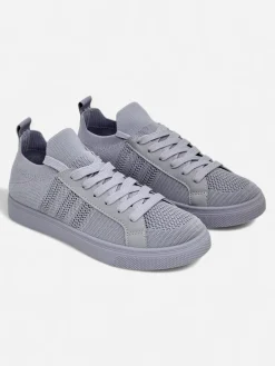 Androsia Gray Sneakers – Stylowe buty sportowe płaskie na lato i wiosnę