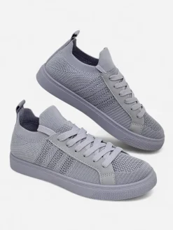 Androsia Gray Sneakers – Stylowe buty sportowe płaskie na lato i wiosnę