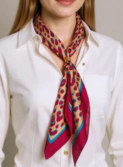 Apollonia Bordowy Szalik Damski z Modnym Wzorem – 100% Poliester Eleganza