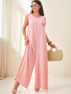 Atena Rosa Palazzo – elegancki kombinezon na ramiączkach z tkaniny wiskozowej