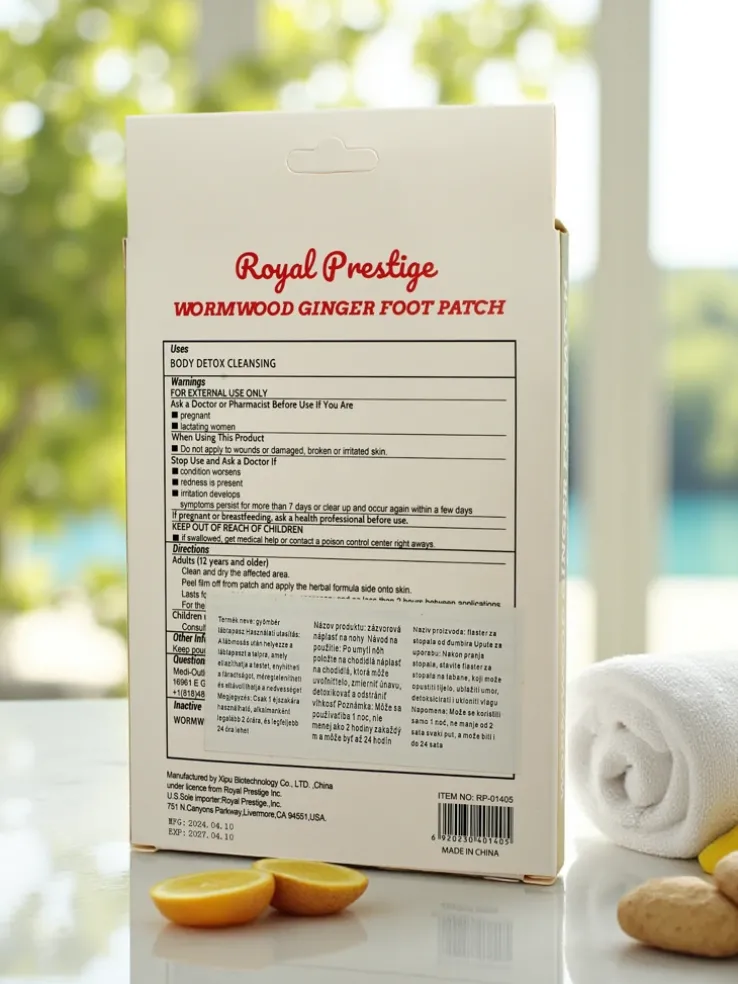 Aura Pedis: Naturalne Plastry Detoksykujace na Stopy z Imbirem i Piołunem 50g