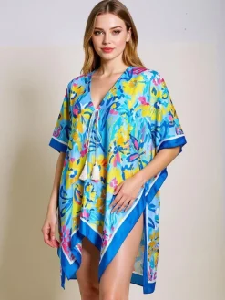 Aurelia Blue Pareo Royalfashion – Letnie pareo damskie do kolan z dekoltem V