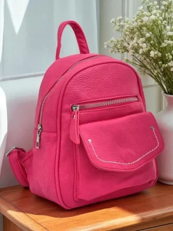 Aurelia Fuksja Plecak Skóra Ekologiczna Królewska Moda Damski 25x25cm