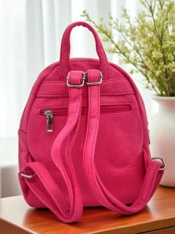 Aurelia Fuksja Plecak Skóra Ekologiczna Królewska Moda Damski 25x25cm