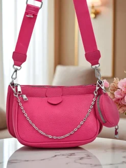 Aurelia Fuksjowa Torebka Damska Skórzana Mini z Łańcuszkiem