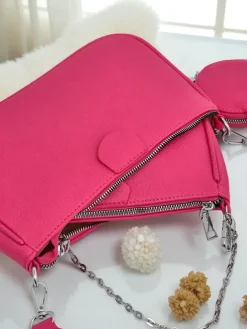 Aurelia Fuksjowa Torebka Damska Skórzana Mini z Łańcuszkiem