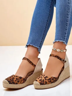 Aurelia Leopard Koturny Royalfashion damskie skóra ekologiczna camel