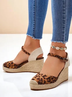 Aurelia Leopard Koturny Royalfashion damskie skóra ekologiczna camel