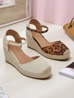 Aurelia Leopard Koturny Royalfashion damskie skóra ekologiczna camel