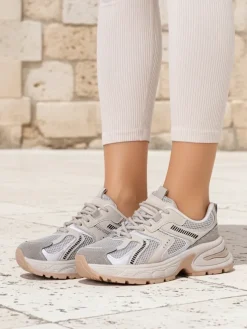 Aurelia Luna damskie sneakersy Royalfashion sznurowane ecru