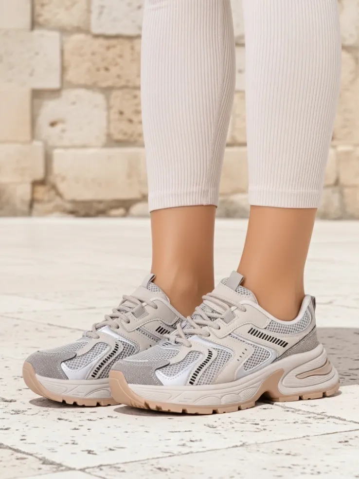 Aurelia Luna damskie sneakersy Royalfashion sznurowane ecru