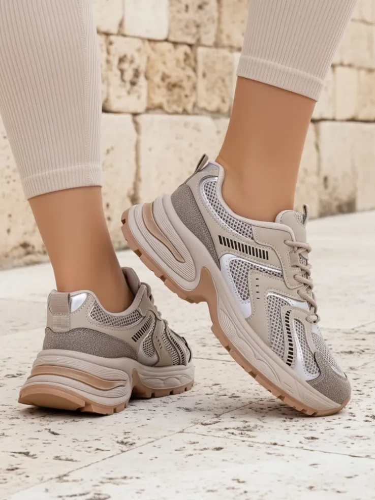 Aurelia Luna damskie sneakersy Royalfashion sznurowane ecru