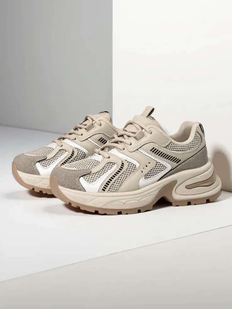 Aurelia Luna damskie sneakersy Royalfashion sznurowane ecru