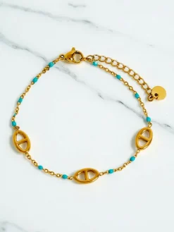 Aurelia Perseus - elegancka bransoletka pozłacana z motywem geometrycznym