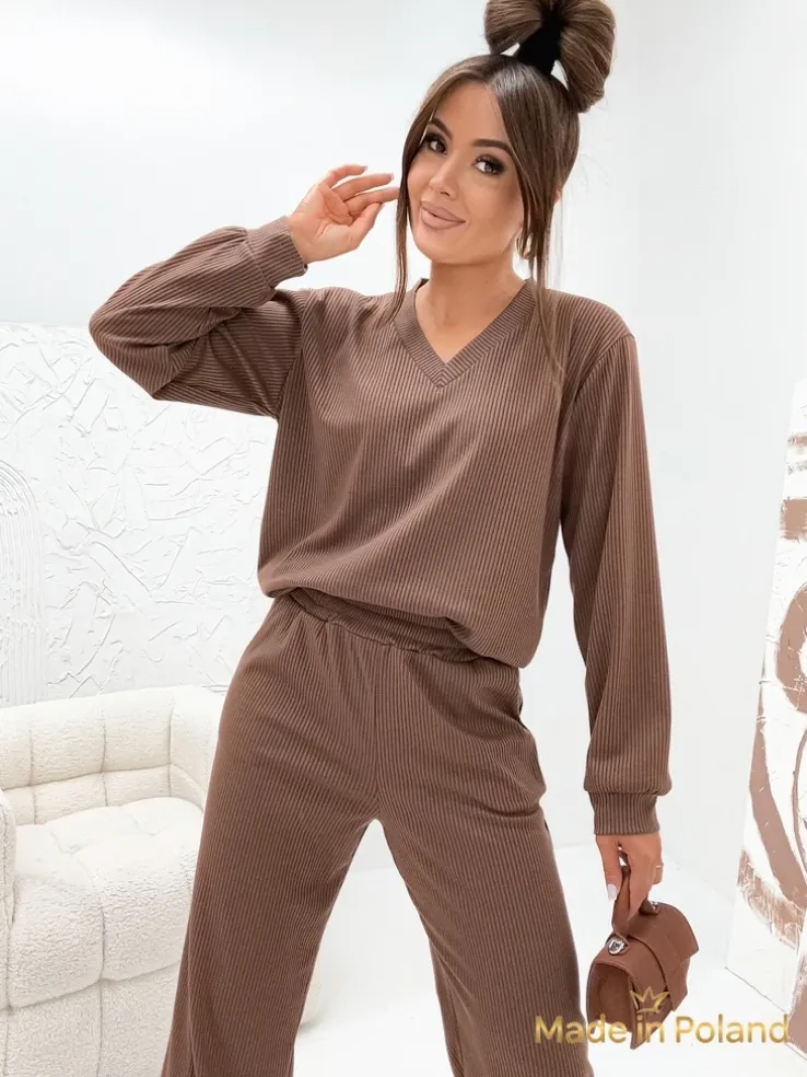 Bawełniany Damski komplet sweterkowy Shadow Line