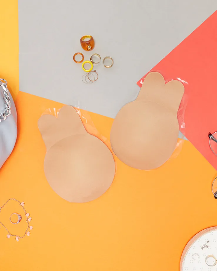 Beżowe damskie nakładki samonośne - Bielizna