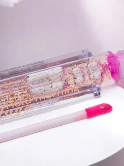 Bezbarwny Błyszczyk do ust 24K nawilżający ze złotymi drobinkami