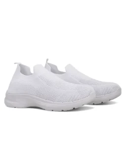 Biale Damskie Sneakersy Wsuwane Aura Bianca - Lekkie i Oddychajace na Lato Wiosne