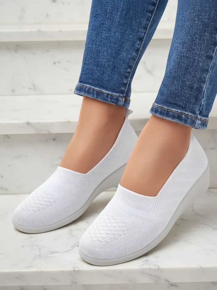 Biały Kwiat Thermis - Stylowe Damskie Obuwie na Koturnie