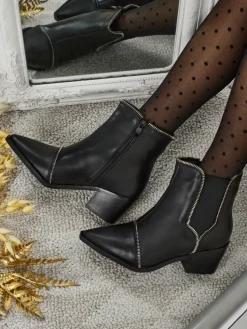 Botki damskie eko skórzane na słupku Omen Glade