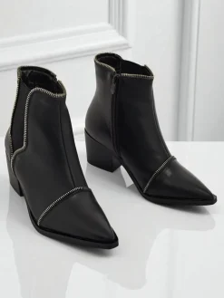 Botki damskie eko skórzane na słupku Omen Glade