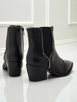 Botki damskie eko skórzane na słupku Omen Glade