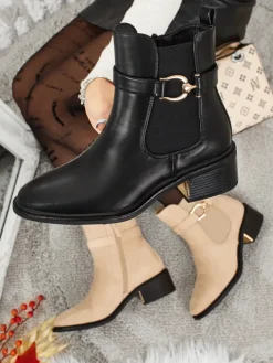 Botki damskie eko skórzane Calivra