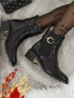 Botki damskie eko skórzane Calivra