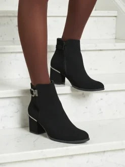 Botki damskie eko skórzane na słupku Ruvina