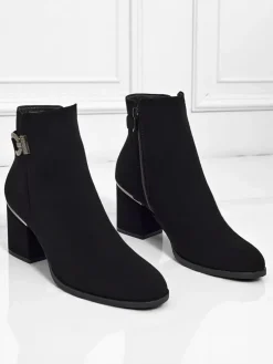 Botki damskie eko skórzane na słupku Ruvina