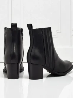 Botki damskie eko skórzane na słupku Nerelle