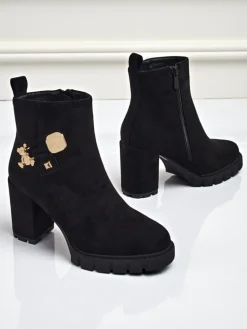 Botki damskie eko zamszowe na słupku Bearr