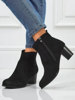 Botki damskie eko zamszowe na obcasie Crimson Echo