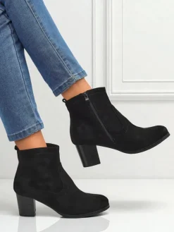 Botki damskie eko zamszowe na obcasie Crimson Echo