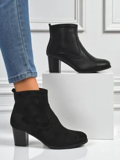 Botki damskie eko zamszowe na obcasie Crimson Echo