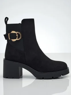 Botki damskie eko zamszowe na słupku Solenya