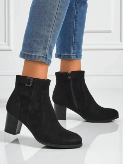 Botki damskie eko zamszowe na obcasie Crimson Dusk