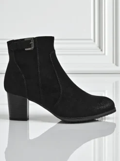 Botki damskie eko zamszowe na obcasie Crimson Dusk