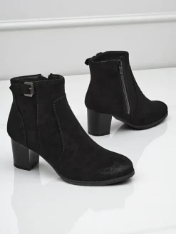 Botki damskie eko zamszowe na obcasie Crimson Dusk