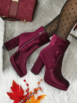 Botki damskie na słupku al'la Welur Miss