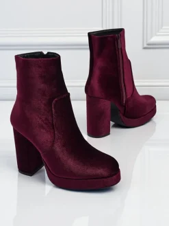 Botki damskie na słupku al'la Welur Miss