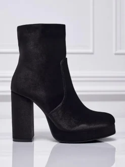 Botki damskie na słupku al'la Welur Miss