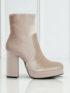 Botki damskie na słupku al'la Welur Miss