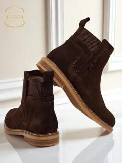 Botki damskie z naturalnego zamszu Cuoio Elegante