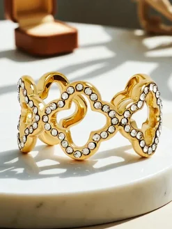 Bransoletka Ariadne Silverita z kryształami – srebrna, geometryczny wzór glamour