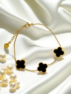 Bransoletka Aurelia Nero Fiore pozłacana