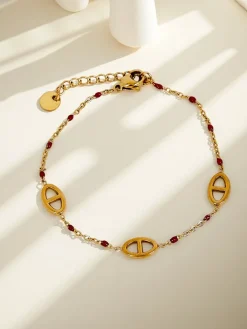 Bransoletka Callisto Aurea z koralikami pozłacana