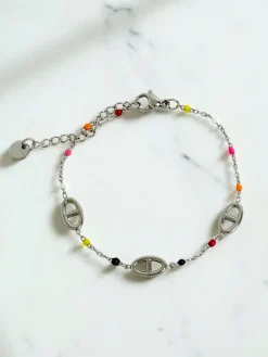 Bransoletka Callisto Aurea z koralikami pozłacana