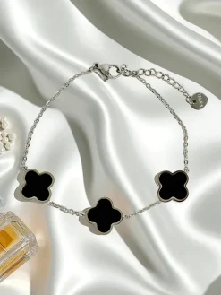 Bransoletka Callisto Nero z Motywem Kwiatu