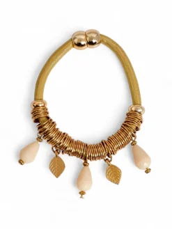 Bransoletka damska z koralikami i brokatem